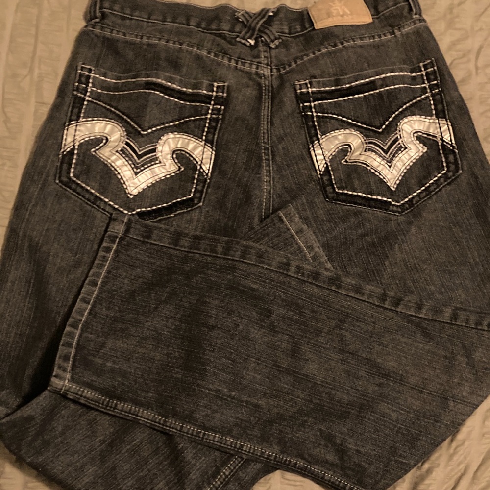 Size 36 red ape black silver embroidered